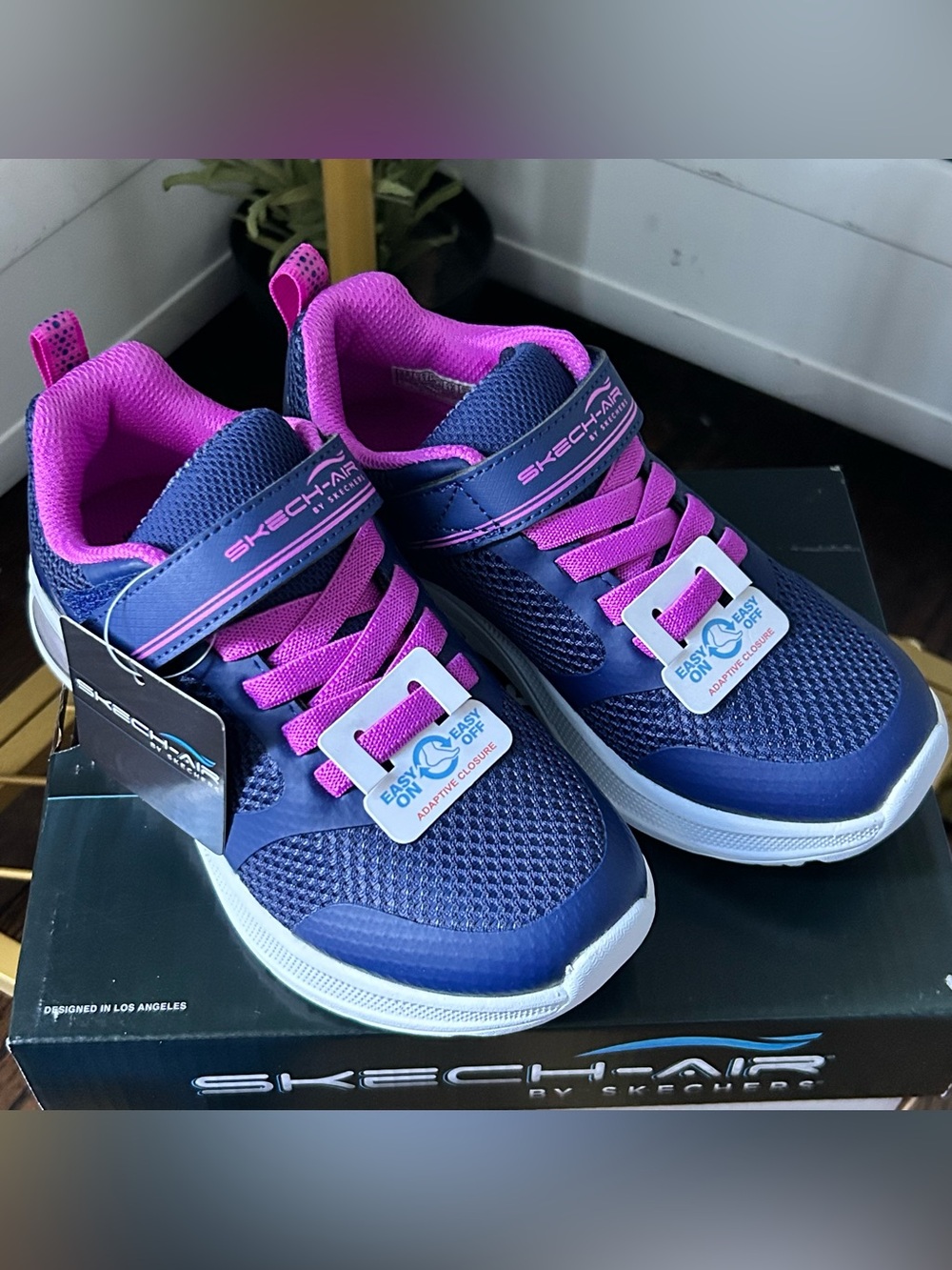 Skechers Microspec Max Advance girls trainer adaptive closure sneakers purple 12